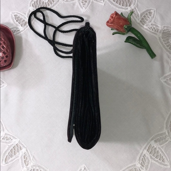 Vintage CAROLYNE BARTON NIGHT Black Velvet & Rhinestone Bag Clutch Purse - Picture 5 of 8